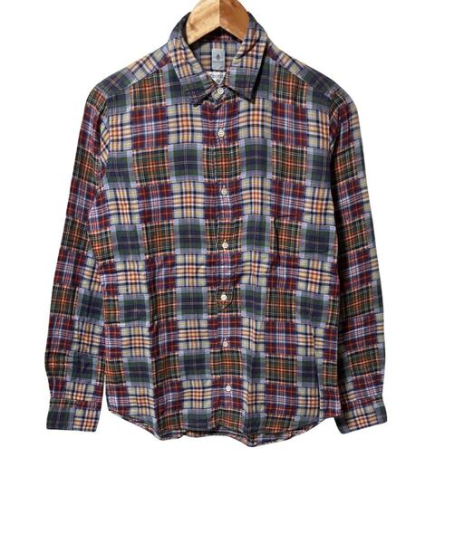 EDIFICE エディフィス ASTER イタリア製 チェックシャツ 長袖 コットン Mサイズ Check Shirt Long Sleeve Cotton Made in Italy Size M