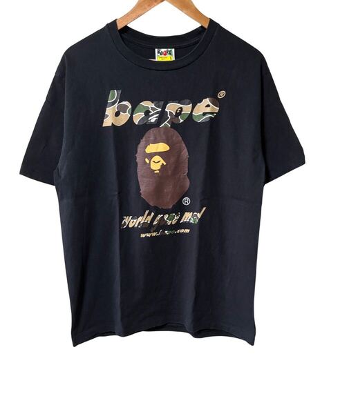 A BATHING APE シャーク カモロゴ Tシャツ ブラック Lサイズ BAPE Shark Camo Logo T-shirt A BATHING APE Black 半袖