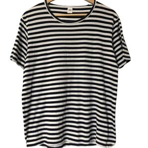 TAKEO KIKUCHI 日本製 ボーダーTシャツ ホワイト×ネイビー 3 Lサイズ TAKEO KIKUCHI Made in Japan Border T-shirt White/Navy 半袖