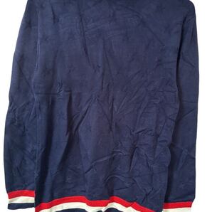 LOVELESS スター柄ジャガードニット M ネイビー トリコロール長袖美品 LOVELESS Star Jacquard Knit Sweater Navy M Tricolor Cuffs