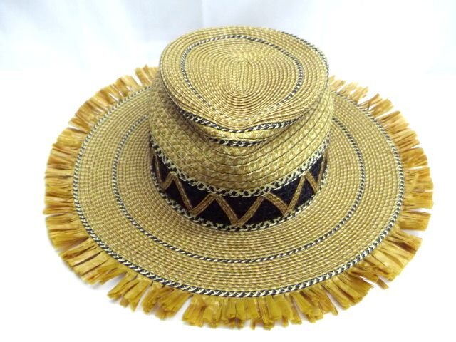 □美品□ ERIC JAVITS エリックジャビッツ ストロー 麦わら帽子