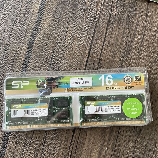 シリコンパワー DDR3 ノート1.35V (低電圧) DDR3L 1600 PC3L-12800 16GB (8GB×2枚) 204Pin Mac 対応 SP016GLSTU160N22
