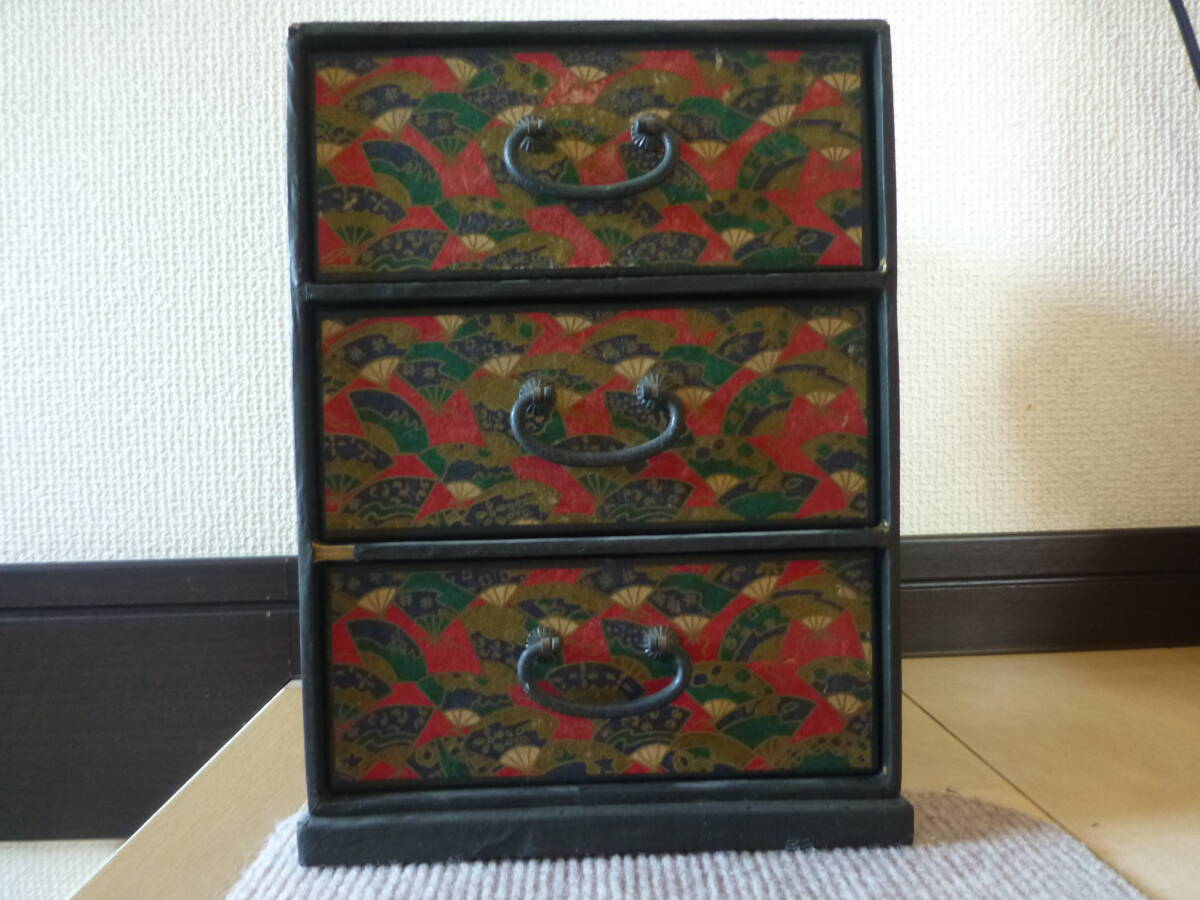 アンティーク家具　小物入れ　骨董品　お買い得 キャビネット 小引出し 日本製 杉製 昭和初期 収納 4杯