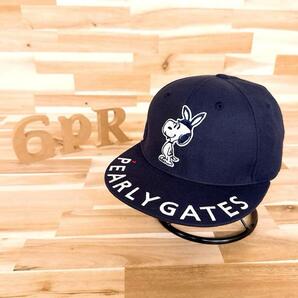 レア【パーリーゲイツ×スヌーピー】限定コラボ ゴルフ キャップ 紺ネイビー×白【HFby6PR】メンズ・帽子・春夏・秋冬【W3E9J7D】