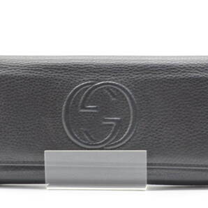 【訳あり特価】GUCCI/グッチ レディース 長財布 ソーホー ブラック フラップ不良