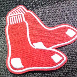 《LR赤靴下BS》新品 RedSoxレッドソックス野球ベースボール刺繍ワッペン◎アメリカ スポーツ メジャーリーグ◆激渋■ 洋服・衣類・衣服DIY