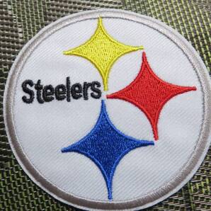 白円PS鋼鉄◆新品NFLピッツバーグ・スティーラーズPittsburgh Steelers刺繍ワッペン激渋◆アメフト アメリカンフットボール■洋服・衣服DIY