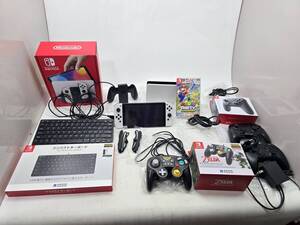 01w0689★1円~ Nintendo Switch 有機EL HEG-001 XTJ キーボード マリオパーティ スーパースターズ コントローラー セット 完動品 中古品