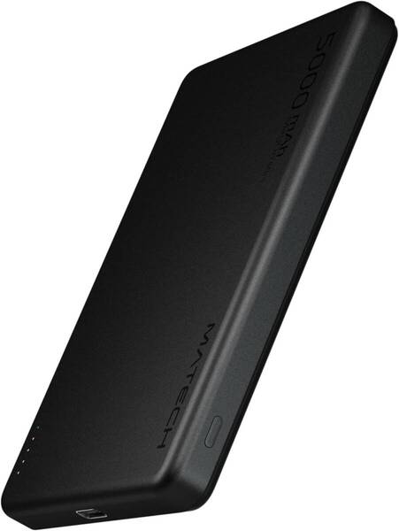MATECH(マテック) モバイルバッテリー マグセーフ 超小型 薄型 軽量(世界最小サイズ, 5000mAh)【MagSafe対応マグネット式 MagOn Mini 5000