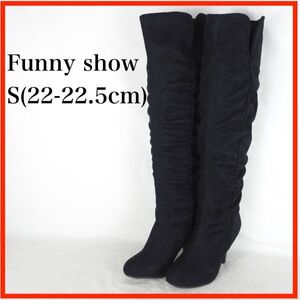 *100 старт *EB7528* прекрасный товар *Funny show*fa колено шоу * женский сапоги *S(22-22.5cm)* чёрный