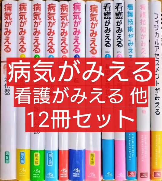 病気がみえる シリーズ 12冊セット 呼吸器 循環器 糖尿病代謝内分泌 呼吸器 血液 脳神経 産科 看護技術がみえる フィジカルアセスメント