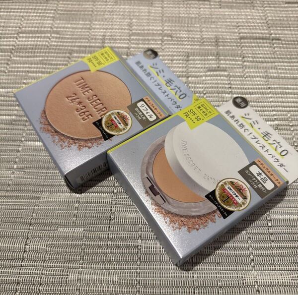 匿名発送 未開封 送料込 タイムシークレット ミネラル 薬用プレストパウダー(ナチュラルオークル)+ レフィル セット