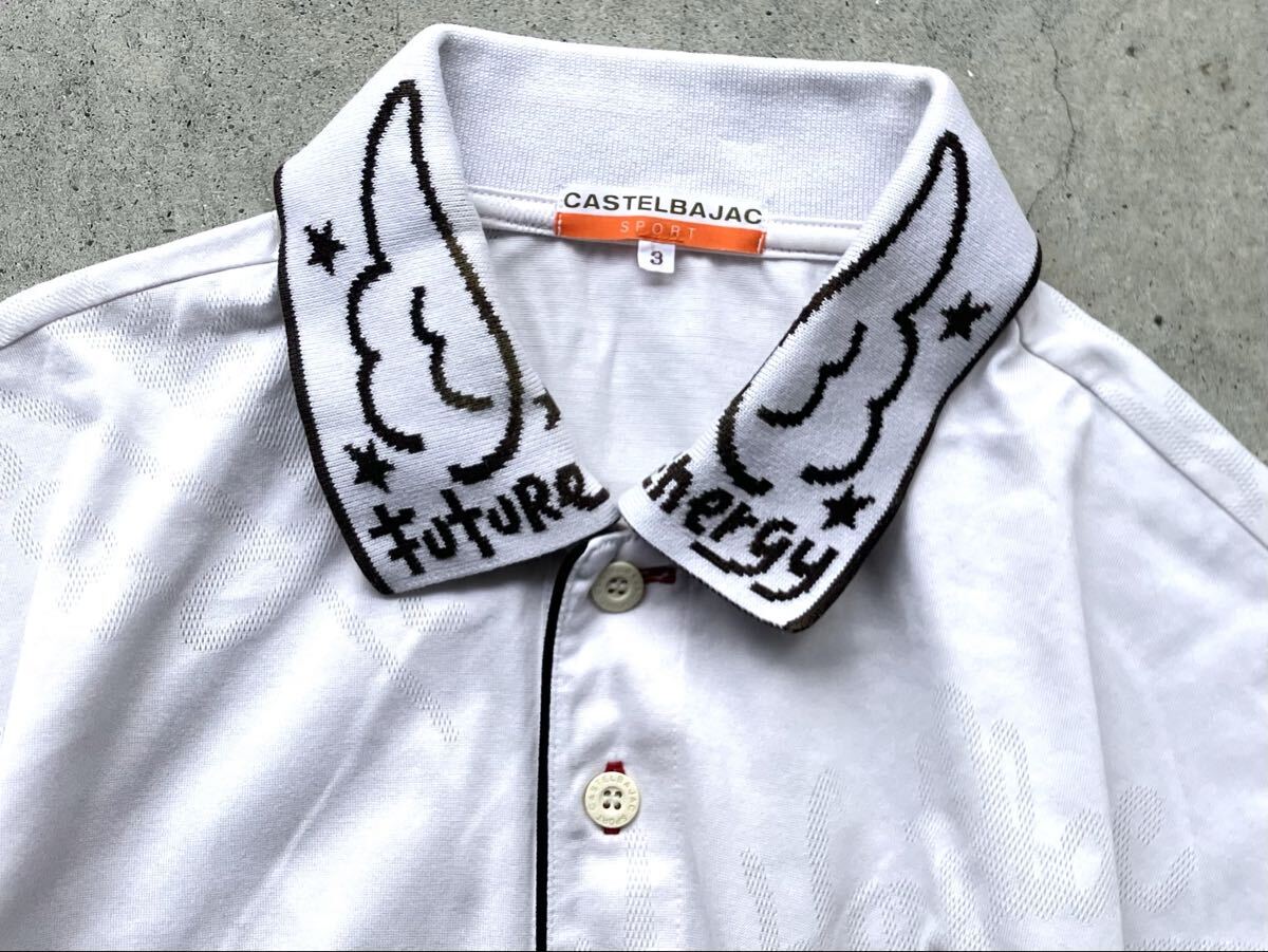 美品 総柄 カステルバジャック 長袖ポロシャツ ロゴ刺繡 ポロシャツ 白 紺 Yahoo!オークション -「カステルバジャック ポロシャツ」の落札