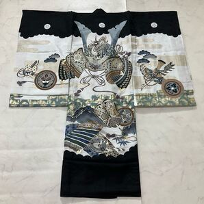 kimono+one◆産着◆お宮参り◆襦袢付き◆五つ紋◆七五三◆3歳用◆男の子着物◆七五三お詣り男の子着物こどものひお正月卒業式Y48