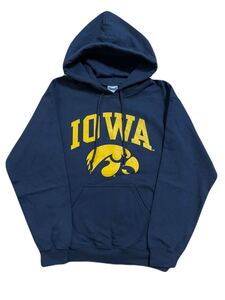 古着 GILDAN IOWA ホークアイズ NFL カレッジロゴ スウェット パーカー フーディー S
