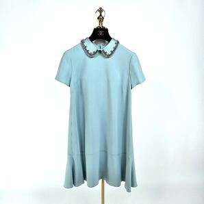 【新品同様】ヴァレンティノ ビジュー カラー ワンピース 水色 橋本環奈 38 RED VALENTINO レッド ヴァレンティノ ライトブルー