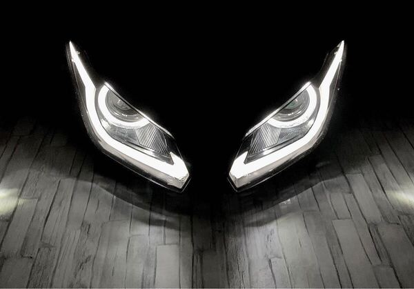 【おひとつ限り!】NINJA250 EX250L カスタムLEDヘッドライト ニンジャ250 プロジェクター ニンジャ300 EX300 デイライト イカリング