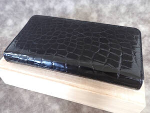 【新品】高級クロコダイル財布 シャイニーブラック ヘンローン社製 35万円相当 プレゼントにも◎ 木箱付き 369