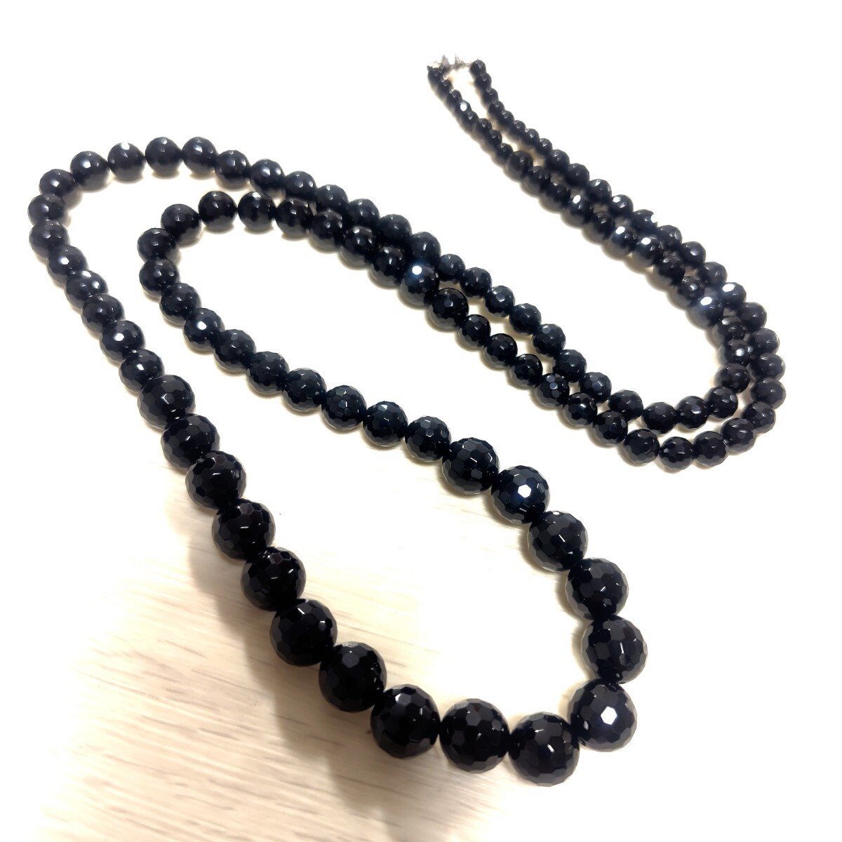 オニキス　ロング　ネックレス　天然石　165J