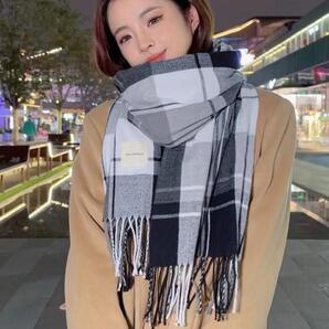 新品 タータンチェック柄 マフラー ブラック ホワイト かわいい 可愛い ストール 女性 プレゼント クリスマス 通勤通学 オシャレ 送料無料