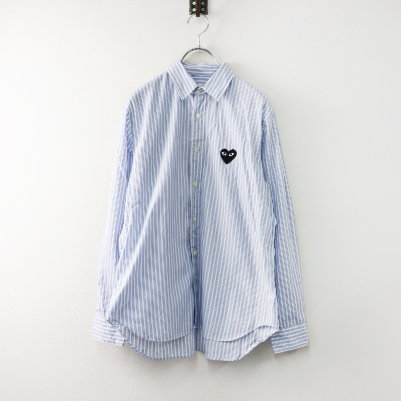 未使用品 PLAY COMME des GARCONS ハート ストライプシャツ Amazon.co.jp: [プレイ コムデギャルソン] シャツ 長袖