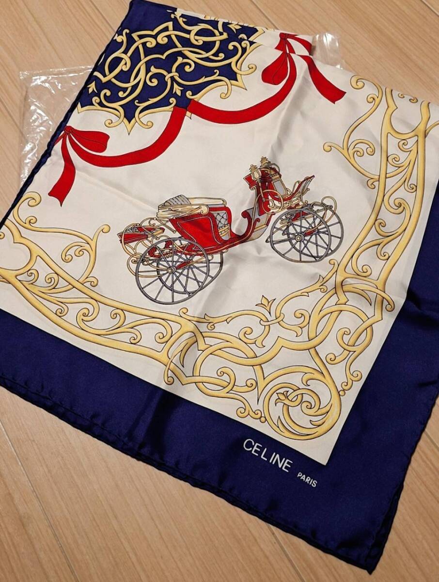 【美品】セリーヌ　スカーフ　シルク100%　イタリア製　総柄　馬車 2025年最新】Yahoo!オークション -セリーヌ スカーフ 馬車の中古