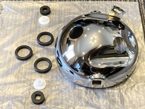 送料無料■ヤマハ純正■ SR400/SR500用 新品クロームメッキヘッドライトケースSET 速度インジケーター無しタイプ 全年式対応