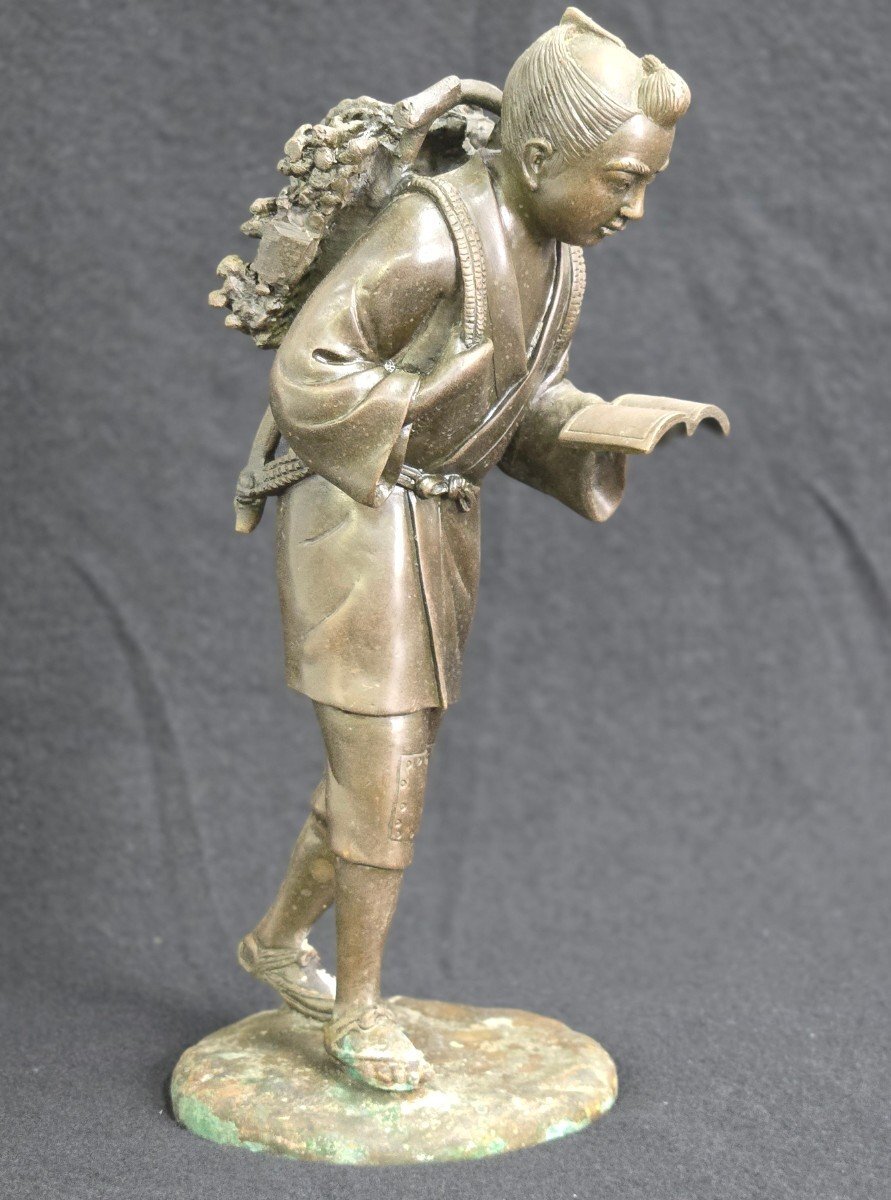 ⭐️二宮金次郎(尊徳)像 銅器 高岡銅器 置物 飾り大正時代 レア物 骨董品 ⭐️二宮金次郎(尊徳)像 銅器 高岡銅器 置物 飾り大正時代