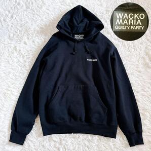 25SS WACKO MARIA ワコマリア ヘビーウェイト プルオーバーフーディ パーカー ブラック 黒 XLサイズ ロゴプリント 裏起毛 厚手 正規品 美品
