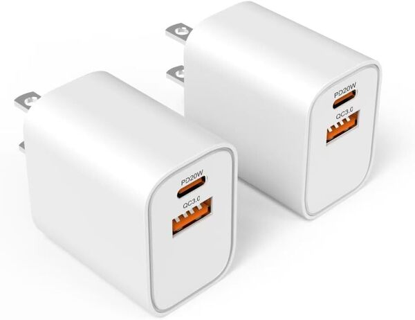 iphone 充電器 type-c PD 20W 2ポート タイプc 充電器 PSE認証 2個セット