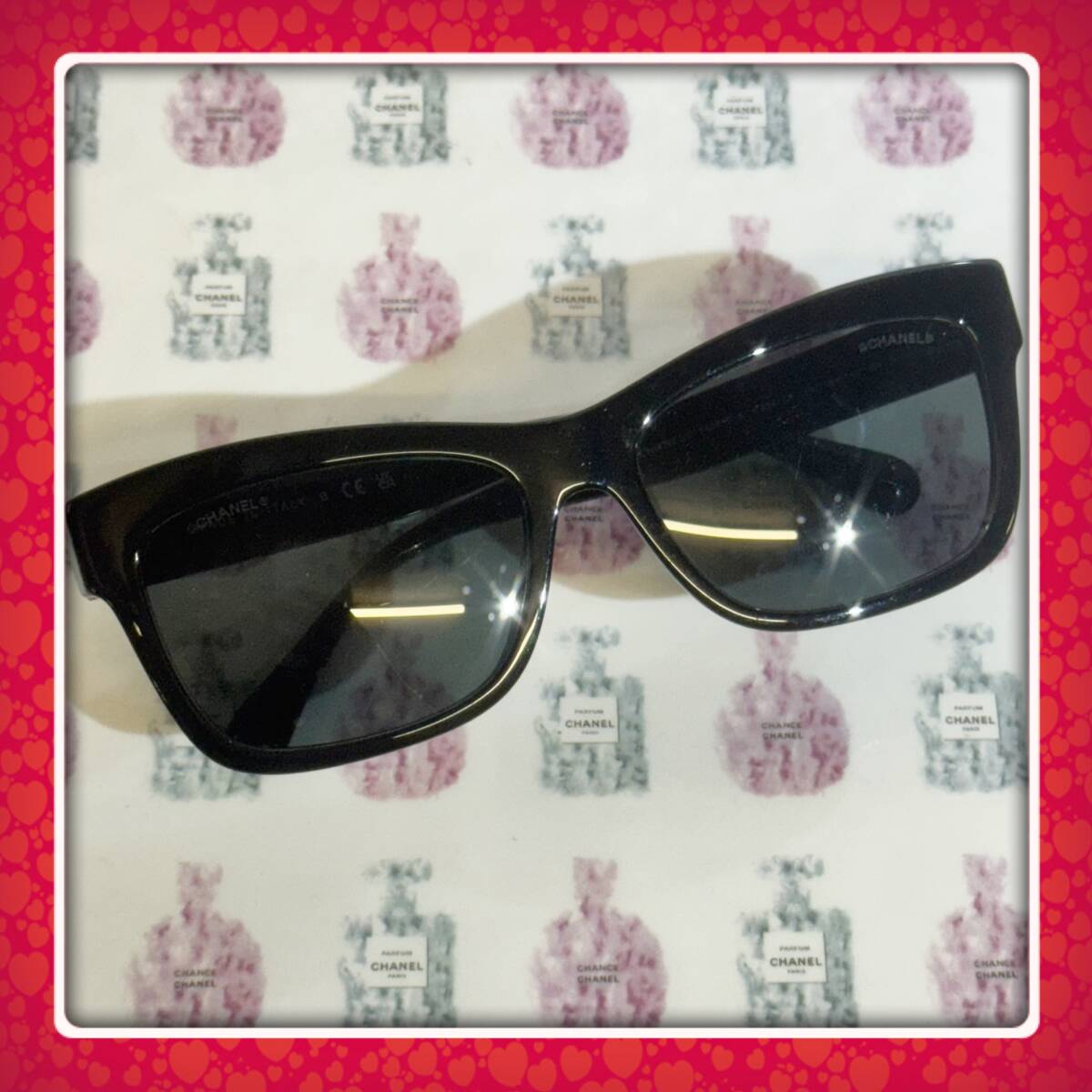 美品　シャネル　サングラス　ラインストーン　マトラッセ　ブラック　4102 Yahoo!オークション -「シャネルサングラス (ラインストーン