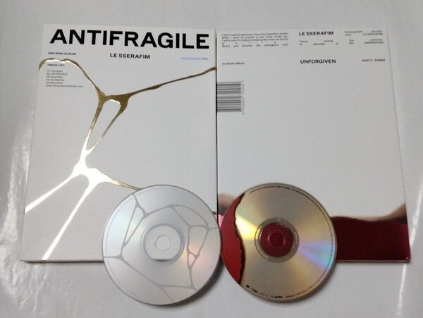 送料込み LE SSERAFIM ルセラフィム CD 2個セット 2ndミニ ☆ANTIFRAGILE☆ & 1集 ☆UNFORGIVEN☆ 韓国盤 ルセラ K-POP
