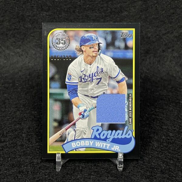 2024 Topps MLB Baseball Series1 1989 Relic BOBBY WITT Jr. ボビーウィットJr. Game-Used Memorabilia ロイヤルズ ブラック 199枚限定
