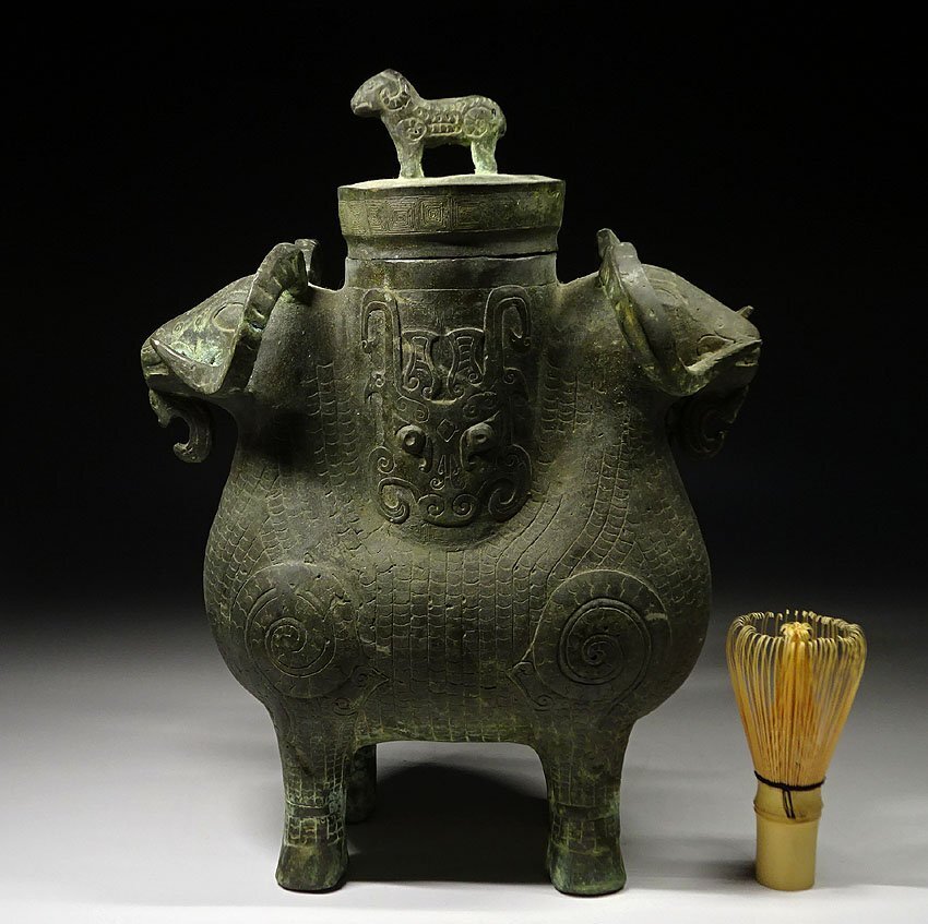 香炉 青銅器 中国 骨董品 古美術 神獣文形 羊 未 ロウソク立て? 2025年最新】Yahoo!オークション -中国 青銅器の中古品・新品