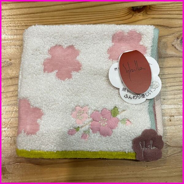 シビラ タオルハンカチ 新品 ハンドタオル 桜 Sybilla 花柄