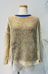 ★【店頭買取/中古品】CHOOHEM コーヘン ツイード ニット マルチカラー 長袖 ベージュ系 サイズ36 現状品