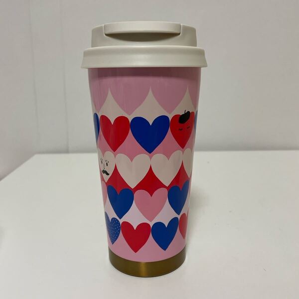 Starbucks Coffee スターバックス バレンタイン 2022 ステンレス ToGoロゴタンブラー トリコロールハート ボトル 473ml 中古