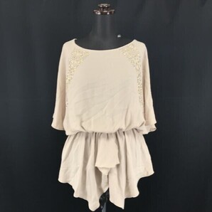 Made in France★EGERIE/エジェリ★ビジュー/チュニック/ミニワンピース【women’s size -M程度/ベージュ】dress◆BG984