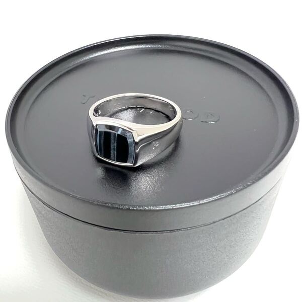 62 新品 TOMWOOD トムウッド Kay Ring Blue Hawk Eye ケイ リング ブルー ホークアイ TOM WOOD 指輪 シルバー 天然石 男性 クッション 石