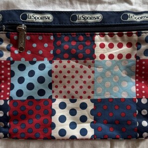 レスポートサック 切り替えデザイン ポーチ カラフル ドット