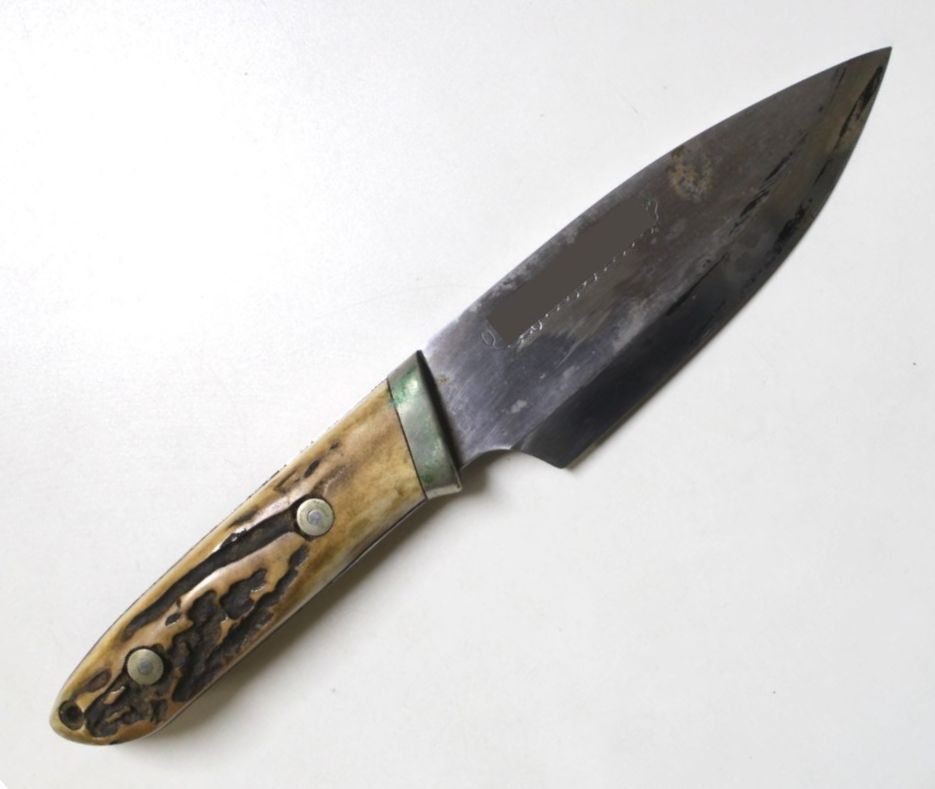 『送料無料！』ヴィンテージナイフ【美しい装飾！】 デラックス〉デザート(ディナー)ナイフ／最中柄・鋸刃 No.1111