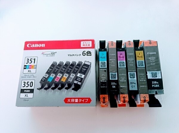 未使用 Canon キヤノン純正インクカートリッジBCI―351XL+350XL/6MP大容量タイプ訳あり