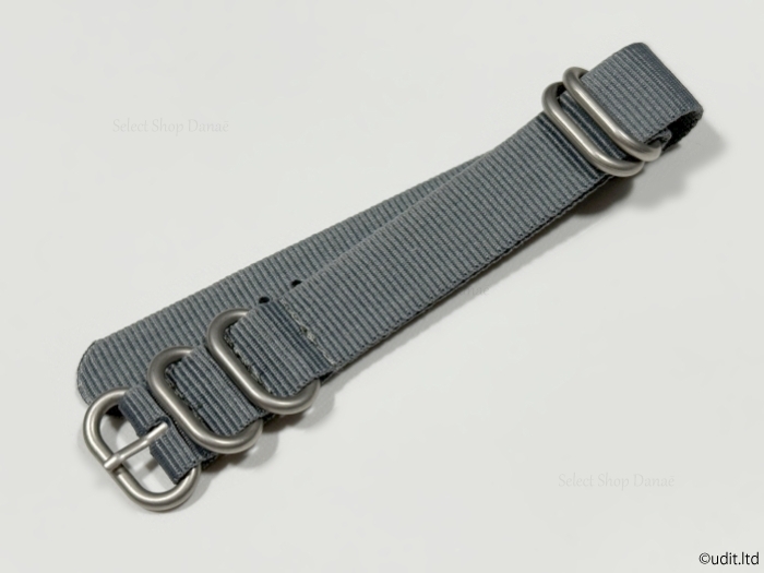 ラグ幅18mm 腕時計用NATOベルト リングストラップ 腕時計ベルト グレー 