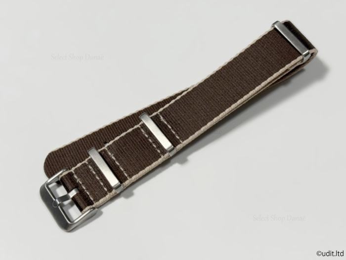ラグ幅22mm 腕時計用NATOベルト ストラップ ブラウン ベージュ 時計ベル