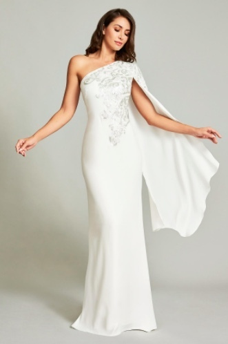 TADASHI SHOJI タダシショージ IVORY & SILVER ロングフォーマルドレス 「12 」/ XL