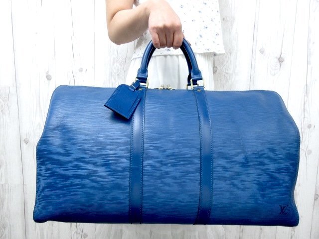 ルイヴィトン　エピ　キーポル　レザー ボストンバッグ 青 ルイ ヴィトン エピ LOUIS VUITTON ルイヴィトン エピ 青 ブルー
