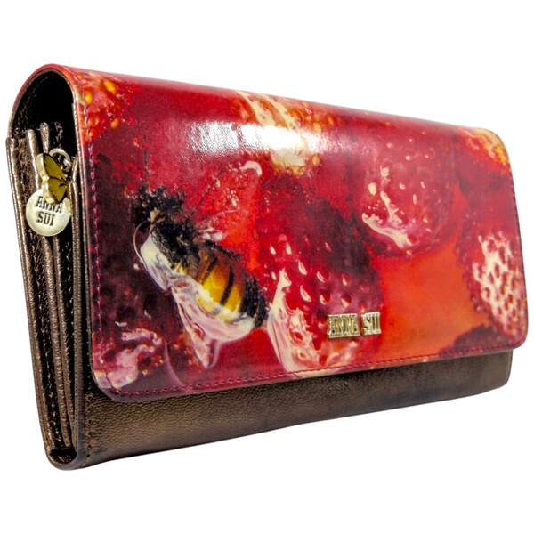 ANNA SUI アナスイ ニナデジ 蜷川実花 コラボ 長財布 小銭入れファスナー 廃盤 限定 蜂 イチゴ 花柄 合皮 レア 美品 赤 ピンク ギフト