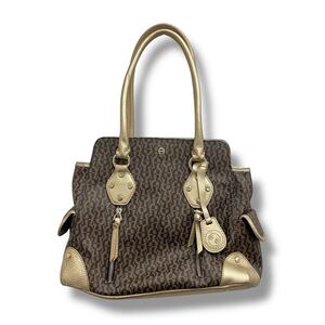 Y【ITS7TQ3PB3DE】 AIGNER アイグナー ハンドバッグ トートバッグ ブラウンゴールド PVC レザー