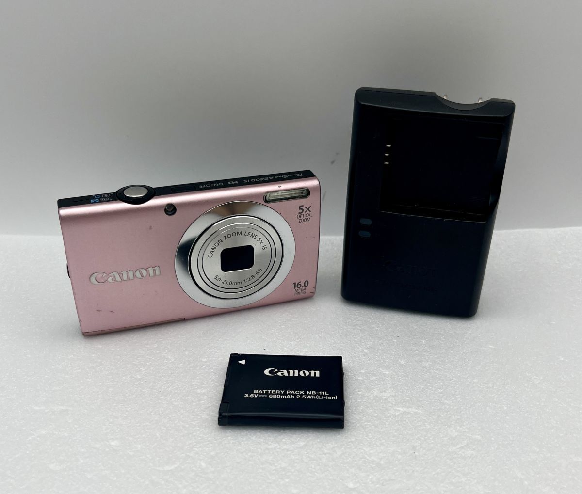CANON★美品パワーショットA2400ISピンク★付属品有り動作品デジカメ Yahoo!オークション -「canon a2400is」の落札相場・落札価格