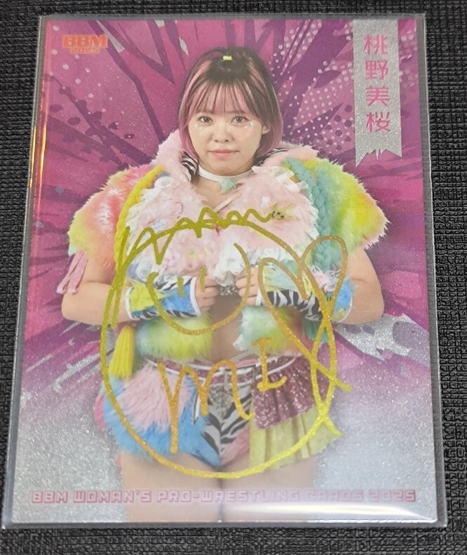 BBM 2021 女子プロレス 桃野美桜 直筆サインカード /40 2021 BBM